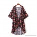 Women Beachwear Cover up Chiffon Kimono Cardigan Sun Moon Print Bikini Swimsuit Blouse Tops Brown B07CL3RRVL